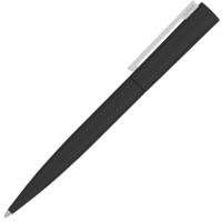 BRUSH GUM, шариковая ручка с матовым покрытием Soft-Touch, металл — Черный