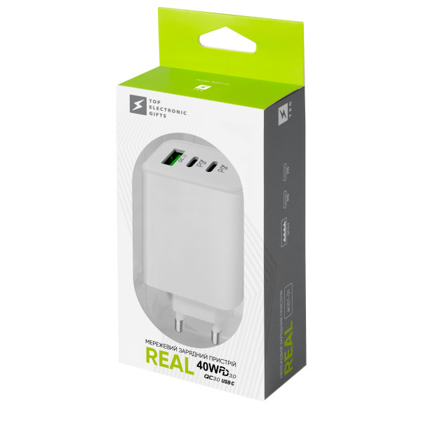 Сетевое зарядное устройство 40W Real, TM TEG