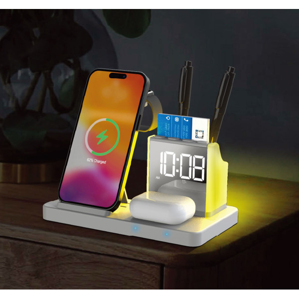 Беспроводное зарядное устройство с часами Time Dock, TM TEG