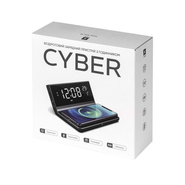 Беспроводное зарядное устройство с часами Cyber, TM TEG
