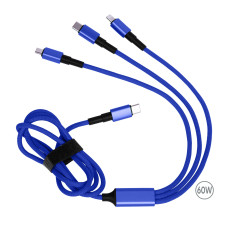 Зарядный кабель Solin Type-C 3в1 60W