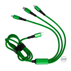Зарядный кабель Solin Type-C 3в1 60W