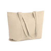 CORDY G, Сумка оверсайз з блискавкою, 39x12x37 см, 220 гр/м² — Бежевий