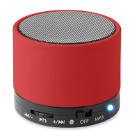ROUND BASS, Портативна Bluetooth-колонка, Ø6x4,9 см — Червоний