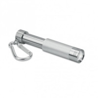 POP LIGHT, Брелок - ліхтарик LED, алюміній/пластик — Срібний