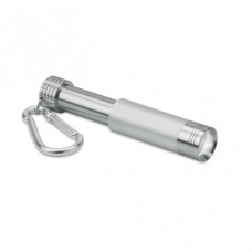 POP LIGHT, Брелок - ліхтарик LED, алюміній/пластик — Срібний
