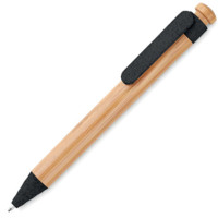 TOYAMA, Еко-ручка з бамбука та соломи пшениці, Ø1,2x14 см — Чорний